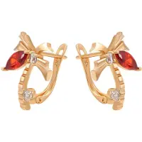 Gaya Boucles d'oreilles or rose / rouge rubis