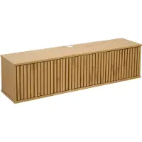 Oviala Meuble TV suspendu 120 cm scandinave bois clair - Ivy