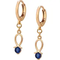 NAEMI Boucles d'oreilles bleu marine / or