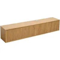 Oviala Meuble TV suspendu 160 cm scandinave bois clair - Ivy