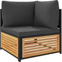 Syfax Canapé d'angle de jardin avec coussins bois massif d'acacia