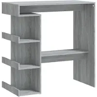 Syfax Table de bar et étagère de rangement Sonoma gris 100x50x101,5cm