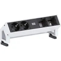 Bachmann DESK 2 - Bâti de prises - entrée, entrée GST18i3 - raccords de sortie : 2 - cordon de 20cm - Allemagne - blanc, RAL 9010 (902211)
