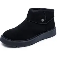 SKECHERS Slip-Ins Keep Street - Cozy Mini Enkellaarsjes Plat - Zwart - Maat 36