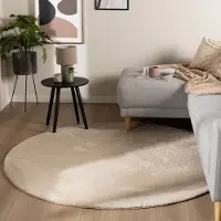 NATURL. Tapis rond à poils courts – Cozy Beige | Ø 150cm | Rond | Pile courte