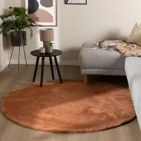 NATURL. Tapis rond à poils courts – Cozy Terracotta | Ø 100cm | Rond | Pile courte