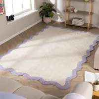 FRAAI Tapis Lavable – Hazy Lilas/Crème | 140x200cm | Beige | Rectangulaire | Tapis