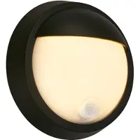Briloner Puni LED Applique murale extérieure, détecteur de mouvement, capteur crépusculaire, batterie rechargeable, noir, dimensions : Ø17 x 7 cm