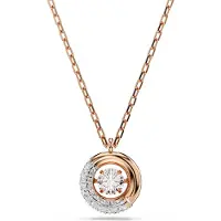 Swarovski Dextera Halskette Rundschliff Weiss Roségold