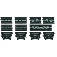 Carrera Ensemble d'extension de piste ? l'?chelle 1:24 - Le pack d'accessoires comprend 12 pi?ces