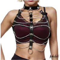 Adalet Hilda - harnais chaîne - cuir vegan noir