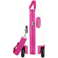 Disney Valise rigide à roulettes multidirectionnelles pour enfants avec cadenas et compartiments élastiques, Valise, Blanc