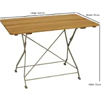 FRG Table pliante BAD TÖLZ rectangulaire (110 x 70 x 72 cm)