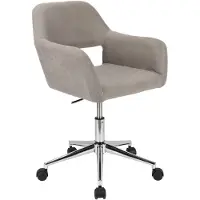 SVITA JILL Chaise pivotante réglable en hauteur avec accoudoirs et roulettes Tissu gris