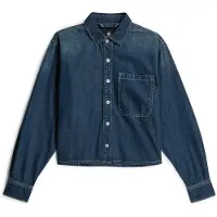G-Star Boxy Relaxed 1 Pocket Long Sleeve Shirt Bleu M Femme