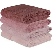 Asir Serviettes À Main Aucune - Lot De 4 100% Coton 50 X 90 Cm Poudre/Rose Poudré