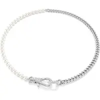 Swarovski Collier Dextera Pavé, Perles de Cristal, Rodium, (Rhodium)