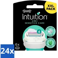 Wilkinson Lames de rasoir Intuition 2-en-1 Sensitive Care - 6 lames - Lot avantageux - 24 pièces