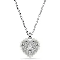 Swarovski Pendentif Hyperbola, C?Ur, Blanc, Métal Rhodié