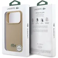 Lacoste Petit Pique Lacquer Logo MagSafe case for iPhone 17 Pro taupe (Apple iPhone 17 Pro), Coque pour téléphone portable, Marron