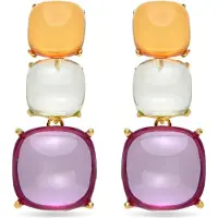 Luxenter Boucles d'oreilles en cristal multicolore avec finition en or jaune 18 carats - Narion