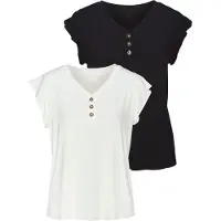 LASCANA T-shirt noir / blanc