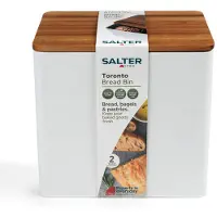 Salter BW12899WEU7 Toronto Bread Bin White/Wooden, Stockage du pain, Blanc