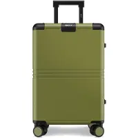 Onyx Hybrid Pro Hand Luggage Suitcase 35 Litres - Polycarbonate recyclé et design sans fermeture éclair - Valise de voyage avec serrure TSA et roues pivotantes - Trolley léger - Vert olive