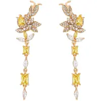 NAEMI Boucles d'oreilles jaune / or / transparent