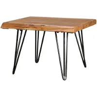 Wohnling Table basse design MAHILO table en bois massif bord d'arbre 56 x 38