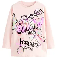 Next T-Shirt fuchsia / rose / rouge / noir