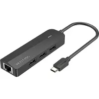 Vention USB-C vers USB 2.0*3/RJ45/Micro-B HUB 0.15M Noir ABS Type