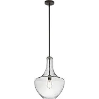 Kichler Suspension Everly, bronze vieilli, 1xE27x60W, verre, dimensions : 149,9 x 35 x 35 cm, IP20,