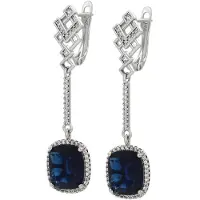 Faina Boucles d'oreilles bleu / argent
