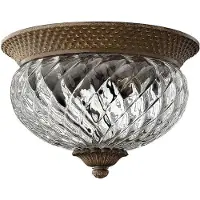 HINKLEY Plafonnier rond Plantation, bronze nacré, 2xE27x60W, aluminium, dimensions : 20,3 x 30,5 x 30,5 cm, IP20,