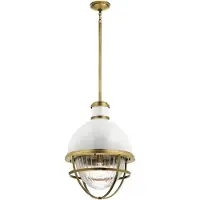 Kichler Lustre Tollis, laiton naturel et blanc, 1xE27x40W, verre, dimensions : 166,5 x 40,8 x 40,8 cm, IP20, Quintiesse