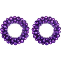 vidaXL Couronnes de Boules de Noël 2 pcs Lilas 33 x 33 x 7 cm