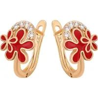 Faina Boucles d'oreilles or rose / rouge
