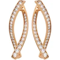Faina Boucles d'oreilles or rose / transparent