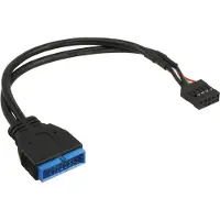 InLine 33449M Câble adaptateur USB 2.0 vers 3.0 interne, USB 2.0 carte mère vers USB 3.0 interne, 0,3m