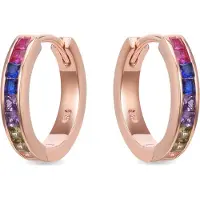 Luxenter Boucles D'oreilles Luxenter En Argent 925 Avec Zircon Multicolore Et Finition En Or Rose 18k - Waa
