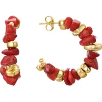 Luxenter Boucles D'oreilles Corail Luxenter Finies En Or Jaune 18k - Elthy