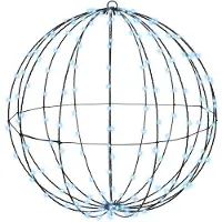 vidaXL Boule décorative, blanc froid, 60 x 60 x 62 cm, métal, 192 LED