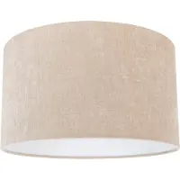 QAZQA Abat-jour en tissu marron clair rond 35/35/20