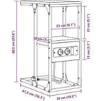 vidaXL Cabinet de chevet avec tiroir Chêne noir 41.5 x 26 x 60.5 cm