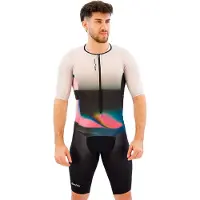 Santini Viper Short Sleeve Trisuit Beige XL Homme