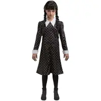 Chaks DÉGUISEMENT MERCREDI ROBE ÉCOLIÈRE À MOTIFS FILLE 11/12 ANS Noir