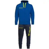 Givova King Cotone Terry Poker Tracksuit Bleu,Noir S Homme