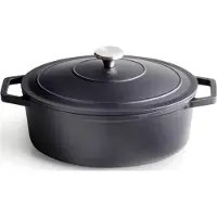 Brandt Qulinart Cocotte Ovale, Couvercle en Fonte avec Bouton en Acier Inoxydable - 30cm