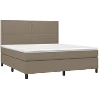 Syfax Sommier à lattes de lit avec matelas Taupe 180x200 cm Tissu